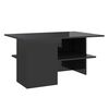 vidaXL Mesa de centro madera contrachapada negro brillo 90x60x46,5 cm