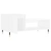 vidaXL Mesa de centro madera contrachapada blanco brillo 100x50x45 cm