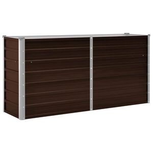 vidaXL Arriate de acero galvanizado marr&oacute;n 160x40x77 cm