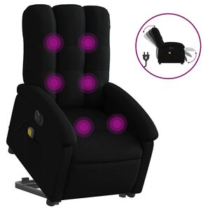 vidaXL Sill&oacute;n de masaje el&eacute;ctrico reclinable elevable tela negro