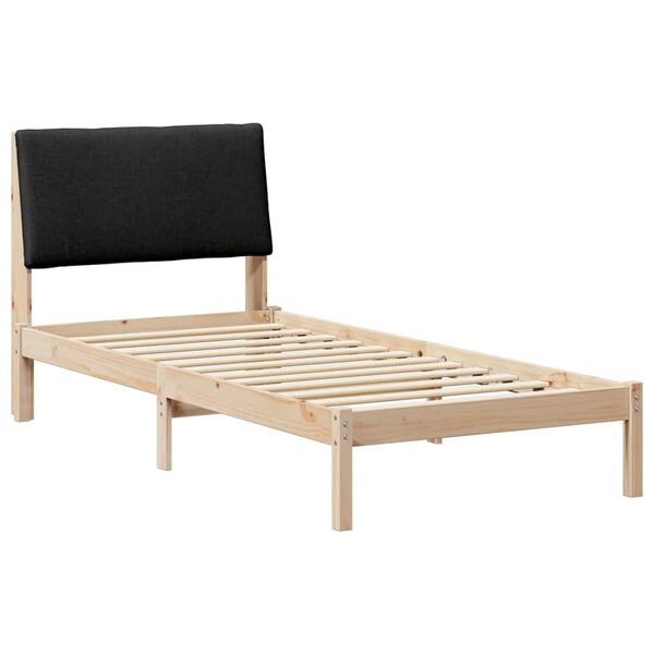 vidaXL Estructura de cama con cabecera Marr&oacute;n y negro 100 x 200 cm