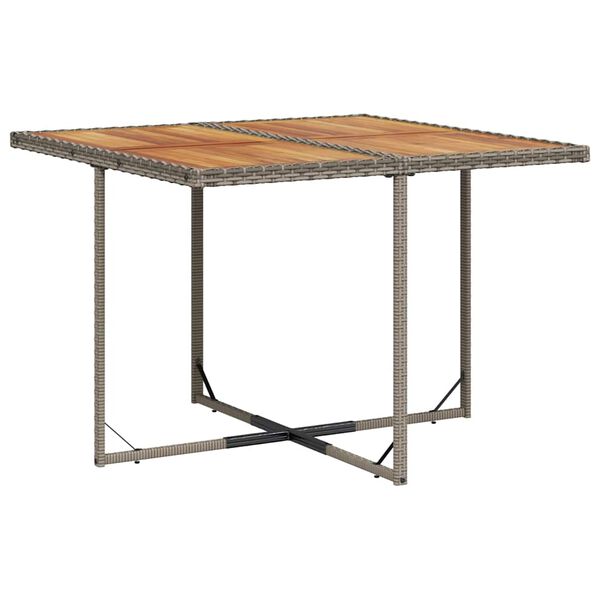 vidaXL Set comedor jard&iacute;n 9 pzas y cojines rat&aacute;n sint&eacute;tico gris