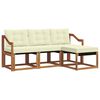 vidaXL Conjunto de sof&aacute;s de exterior con coj&iacute;n 4 pcs Natural y Crema