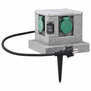 vidaXL Enchufe de jard&iacute;n con sensor de ocaso pl&aacute;stico