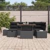 vidaXL Conjunto de sof&aacute; de jard&iacute;n 7 pcs Negro rat&aacute;n sint&eacute;tico