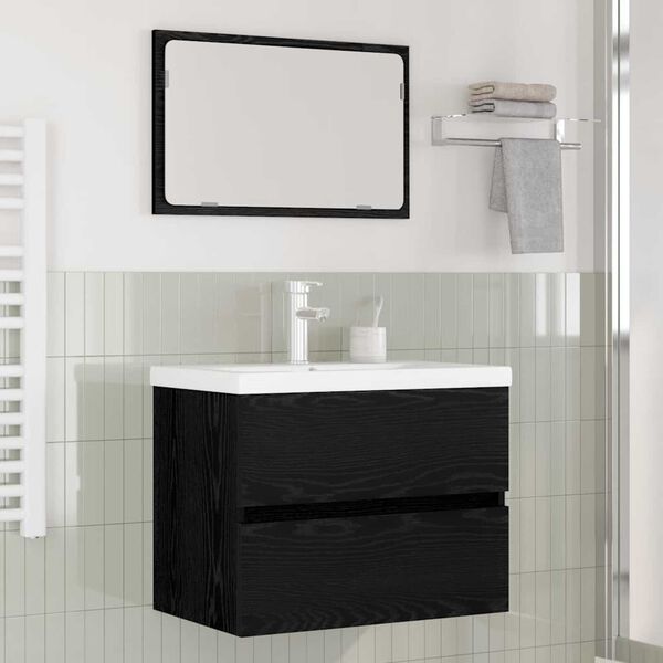 vidaXL Juego de muebles de baño con cajón 3 pcs Roble artesanal
