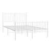 vidaXL Estructura cama sin colchón con estribo metal blanco 140x190 cm