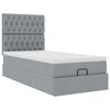 vidaXL Estructura de cama otomana con colch&oacute;n tela gris claro 90x190cm