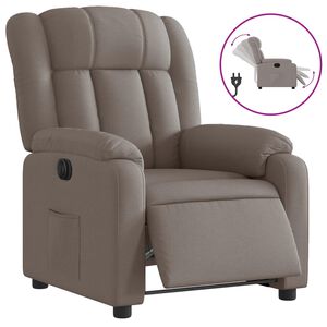 vidaXL Sill&oacute;n reclinable el&eacute;ctrico tela gris taup&eacute;