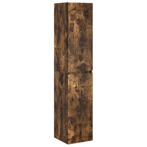 vidaXL Mueble de ba&ntilde;o montado en la pared Roble Ahumado
