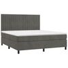 vidaXL Cama box spring colch&oacute;n y LED terciopelo gris oscuro 160x200 cm
