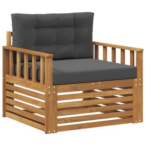 vidaXL Sof&aacute; de exterior Madera de Acacia S&oacute;lida y Poli&eacute;ster