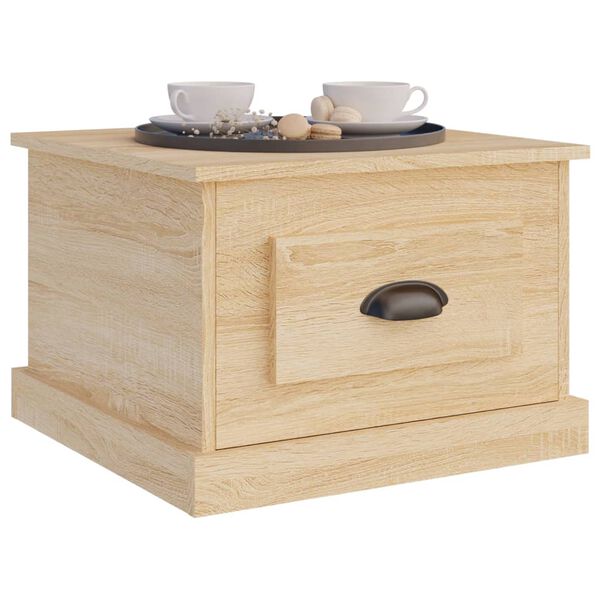vidaXL Mesa de centro madera contrachapada roble Sonoma 50x50x35 cm