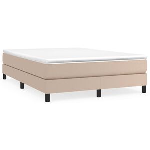 vidaXL Estructura Estructura de cama con somier cuero sint&eacute;tico capuchino 140x190cm