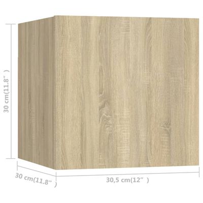 vidaXL Muebles de salón de pared 4 uds roble Sonoma 30,5x30x30 cm