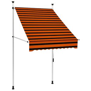vidaXL Toldo manual retr&aacute;ctil naranja y marr&oacute;n 100 cm