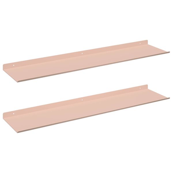 vidaXL Estante flotante 2 pcs Rosa 80 x 18 x 2,5 cm Acero