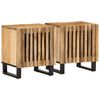 vidaXL Mesitas de noche 2 uds madera maciza mango rugosa 40x34x46 cm