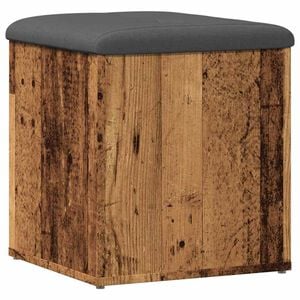 vidaXL Banco con almacenaje madera ingenier&iacute;a madera vieja 42x42x45 cm