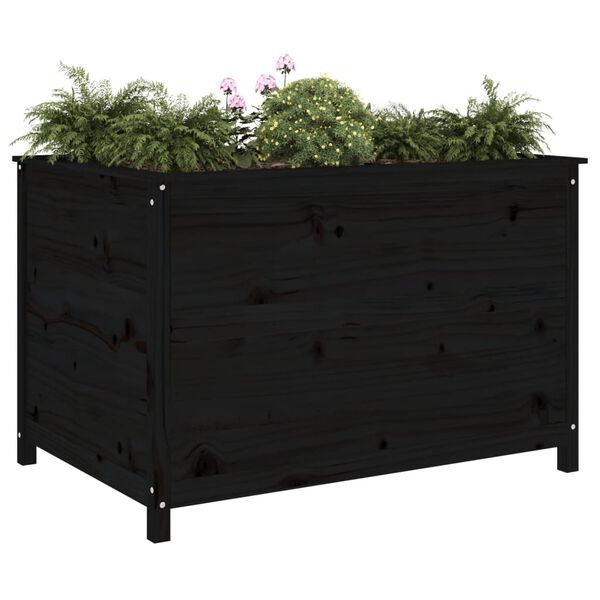 vidaXL Arriate elevado de jard&iacute;n madera de pino negro 119,5x82,5x78 cm