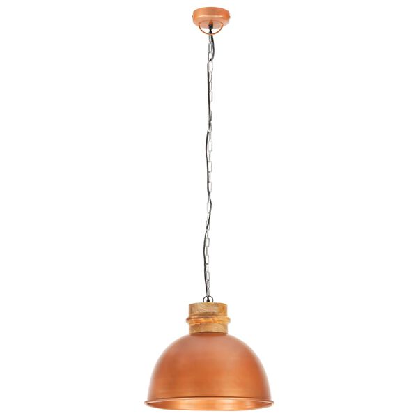 vidaXL L&aacute;mpara colgante industrial redonda mango cobre 50 cm E27