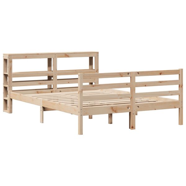 vidaXL Estructura de cama sin colch&oacute;n madera maciza de pino 140x190 cm