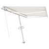 vidaXL Toldo retr&aacute;ctil manual con LED color crema 350x250 cm