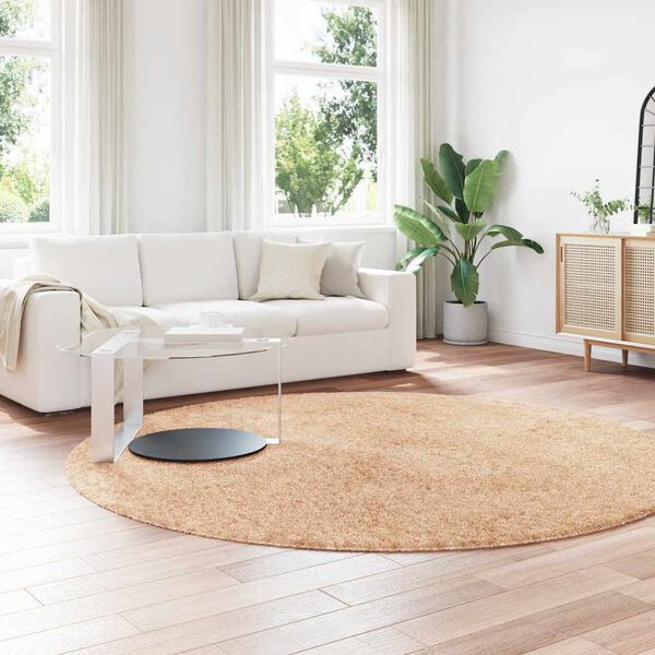 vidaXL Alfombra peluda de pelo largo NAVARRA beige 240x240cm poli&eacute;ster