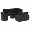 vidaXL Set de sof&aacute;s de jard&iacute;n 8 piezas y cojines rat&aacute;n sint&eacute;tico negro