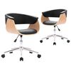 vidaXL Sillas de comedor giratorias 2 unidades cuero sint&eacute;tico negro