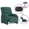 vidaXL Sill&oacute;n reclinable de masaje el&eacute;ctrico tela verde oscuro
