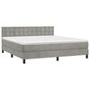 vidaXL Cama box spring colch&oacute;n y LED terciopelo gris claro 160x200 cm