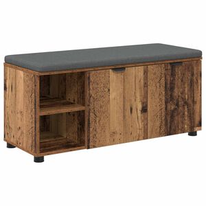 vidaXL Banco de entrada con coj&iacute;n Madera vieja 100 x 38 x 46 cm