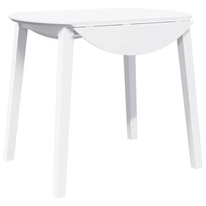 vidaXL Mesa de comedor de madera maciza de caucho blanco