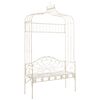 vidaXL Banco de jard&iacute;n metal blanco envejecido 122 cm