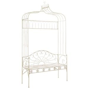 vidaXL Banco de jard&iacute;n metal blanco envejecido 122 cm