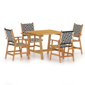 vidaXL Juego de comedor de jard&iacute;n 5 piezas madera maciza de acacia