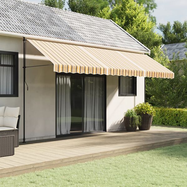 vidaXL Tela de repuesto de toldo rayas de colores 5x3 m