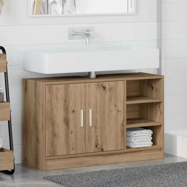 vidaXL Mueble de Cuarto de Ba&ntilde;o Roble artesanal 90 x 29 x 55 cm