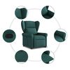 vidaXL Sill&oacute;n reclinable elevable tela verde oscuro