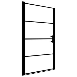 vidaXL Puerta de ducha de vidrio templado negro 81x195 cm