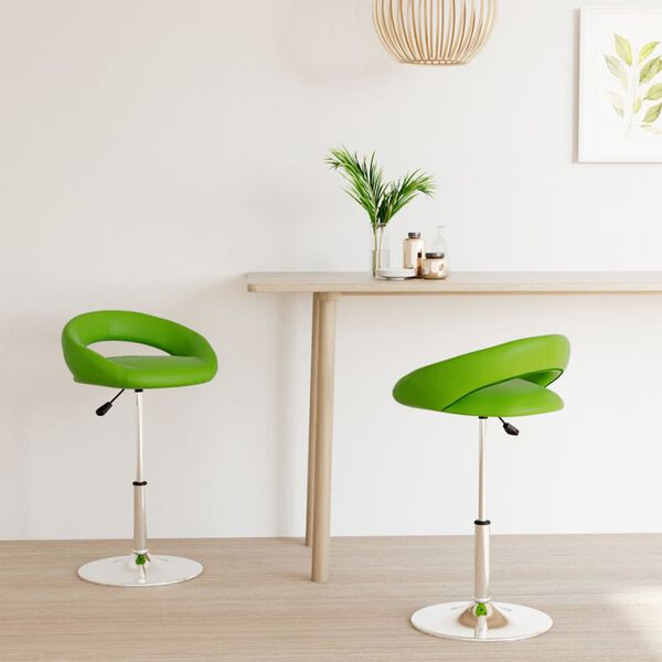 vidaXL Sillas comedor giratorias 2 unidades cuero sint&eacute;tico verde