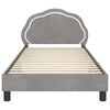 vidaXL Cama para niños con cabecero Gris Claro 80 x 200 cm Terciopelo