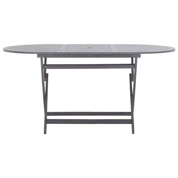 vidaXL Juego de comedor de jard&iacute;n 7 pzas madera maciza de acacia gris
