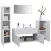 vidaXL Juego de muebles de ba&ntilde;o madera de ingenier&iacute;a blanco brillo