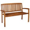 vidaXL Banco de jard&iacute;n 2 plazas madera maciza de teca 120 cm