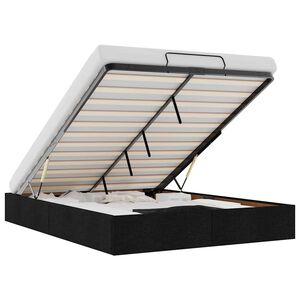 vidaXL Estructura cama otomana sin colch&oacute;n tela negro 140x200cm