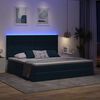 vidaXL Cama con almacenamiento y LED con LED Azul Oscuro 200 x 200 cm
