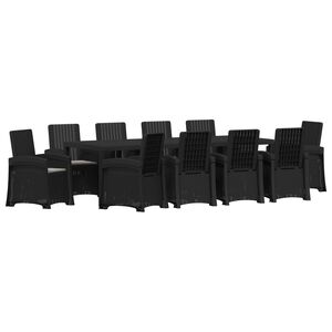 vidaXL Conjunto de Comedor de Jard&iacute;n 11 uds. Antracita y Gris Claro PP