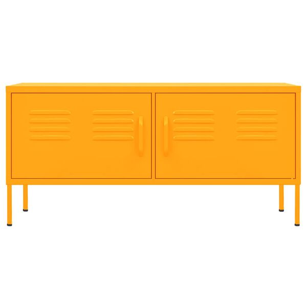 vidaXL Mueble para TV de acero amarillo mostaza 105x35x50 cm